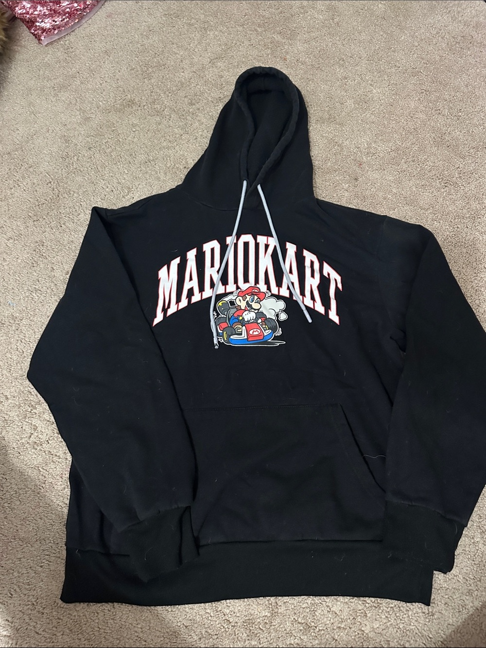 Black Graphic Hooded Sweatshirt